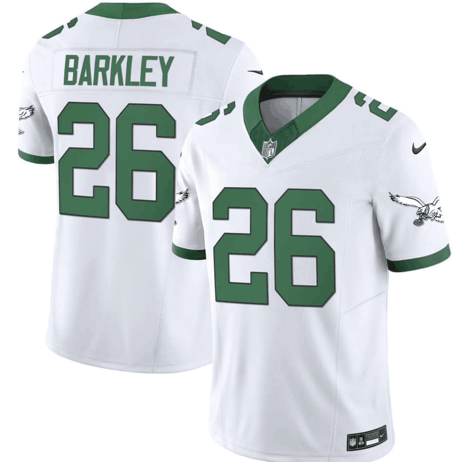 Men's Philadelphia Eagles #26 Saquon Barkley White 2023 F.U.S.E. Vapor Untouchable Throwback Football Stitched Jersey